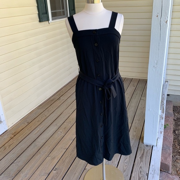 Everlane Japanese Goweave Picnic Apron Dress Women's Size 4 Black Pinafore NWOT - Picture 4 of 11